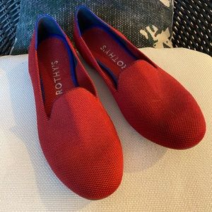 Rothy’s size 8 eco friendly and washable shoes - loafer. Red
